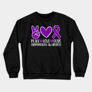 Fibromyalgia Awareness Peace Love Cure Crewneck Sweatshirt